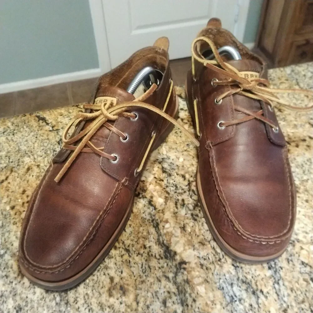 Sperry Top Sider Chukka Dock Boat Shoes Loafers Brown Leather Men's Size 11.5 M